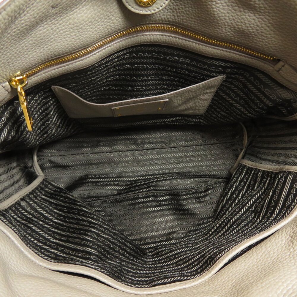 Prada Vitello Phenix Shopping Tote bag textured gray leather - Picture 5 of 11